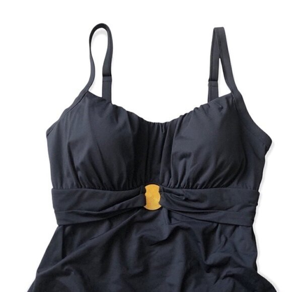 Coco Reef Black Tankini One Piece Swimsuit Swimdress 32D - Picture 9 of 13